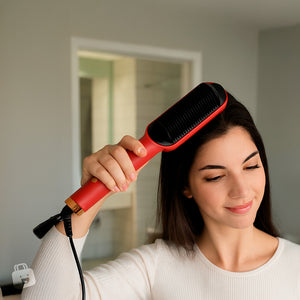 ✨💇‍♀️ Cepillo Alisador Iónico para Cabello – Peinado Fácil y Rápido